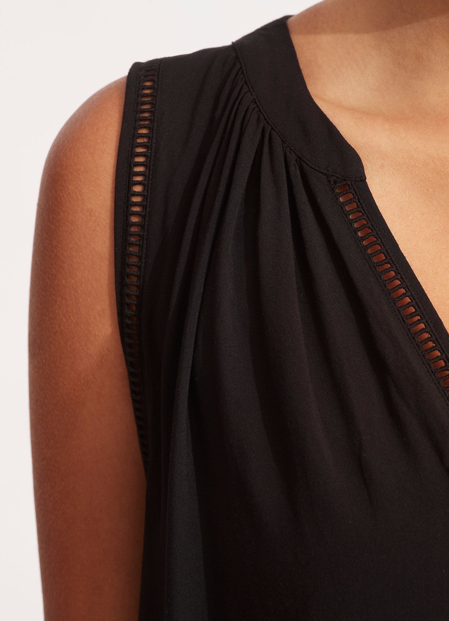 Ladder Detail Dress - Black