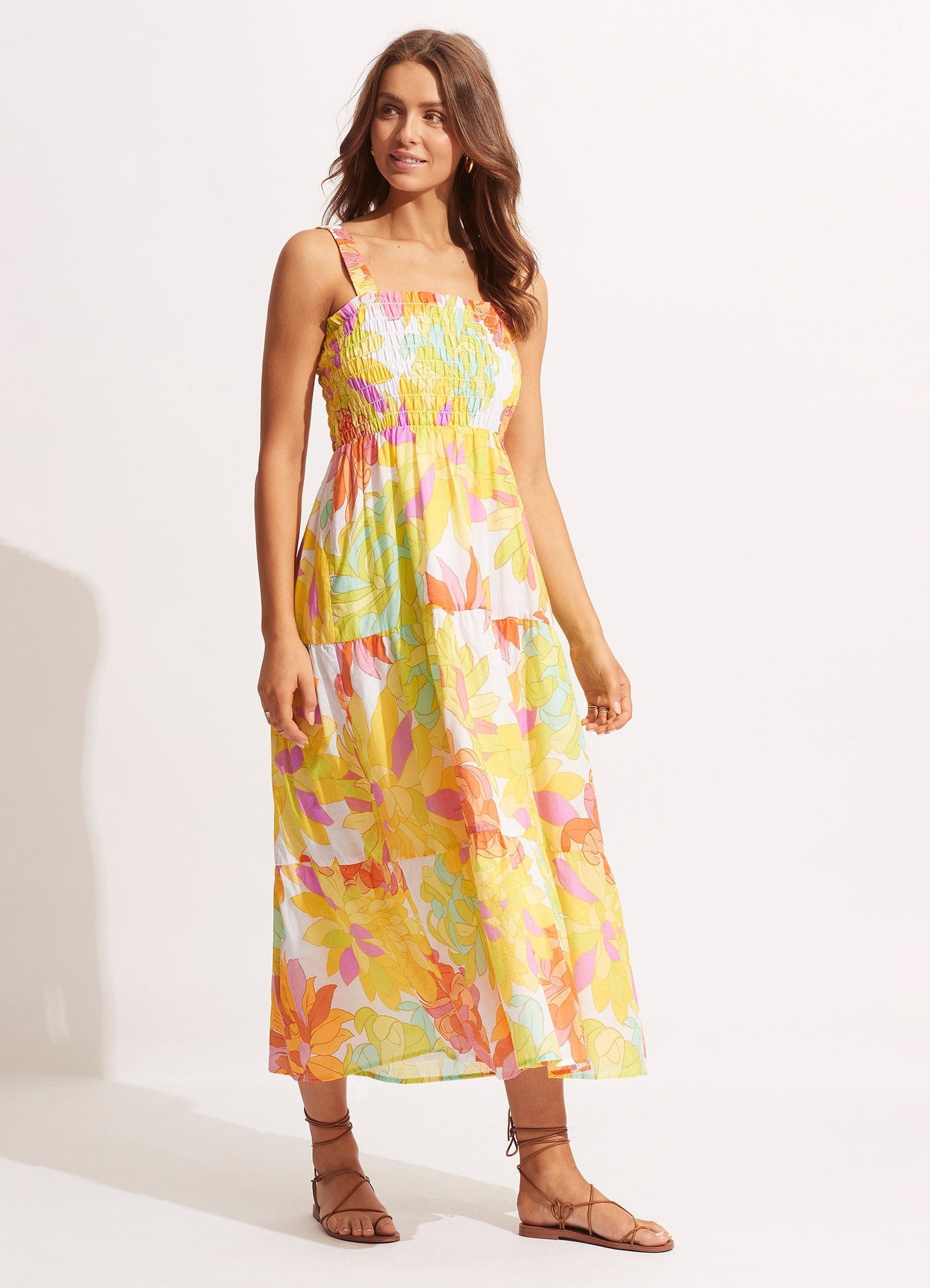 Palm Springs Midi Dress - Lime Light