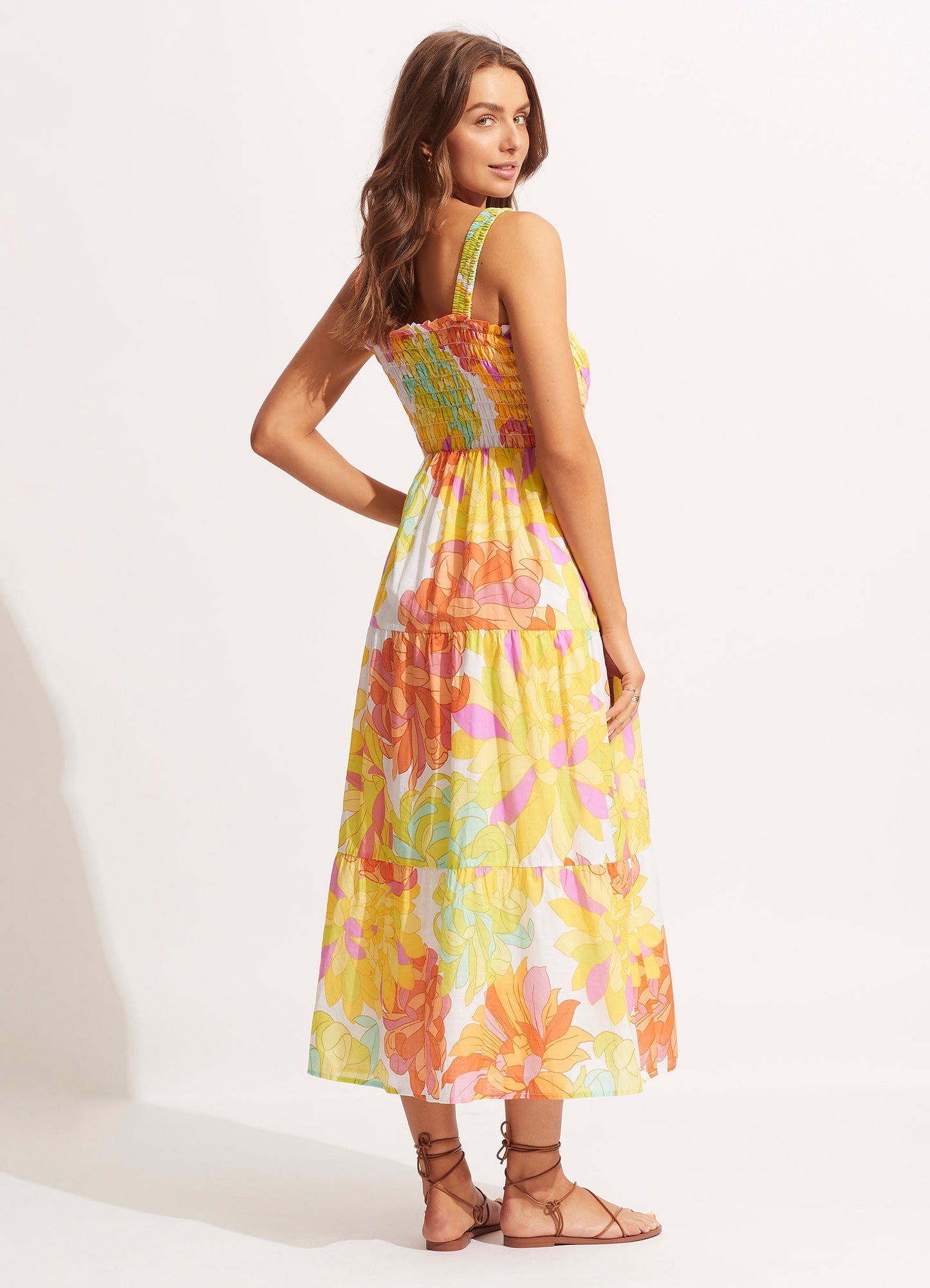 Palm Springs Midi Dress - Lime Light